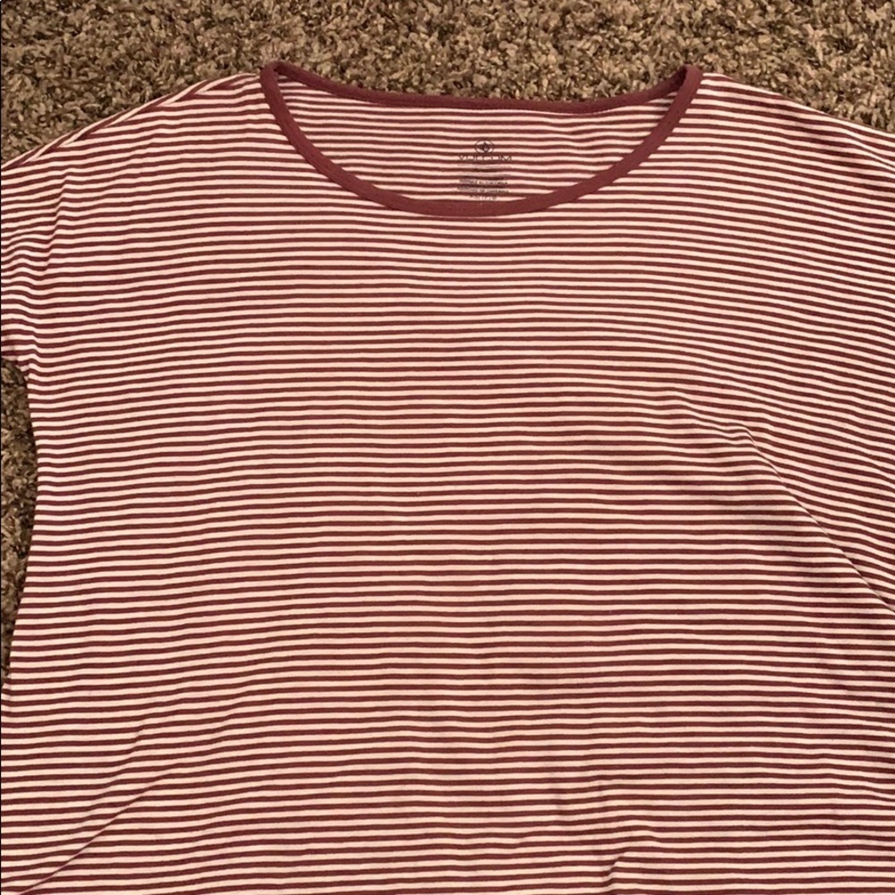 red and white stripped shirt